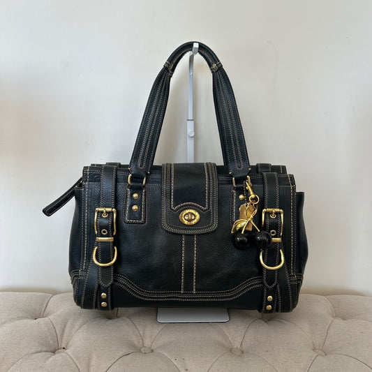 Coach Hamptons Blue Leather Carryall Shoulder Bag L0793-11086