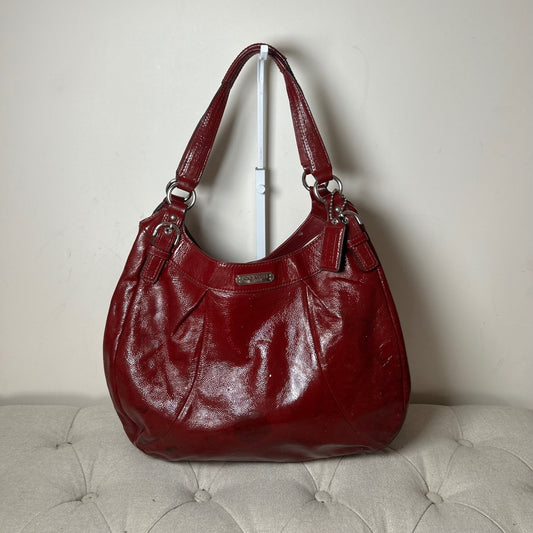 Coach Soho Red Patent Leather Hobo 3 Compartment Shoulder Bag