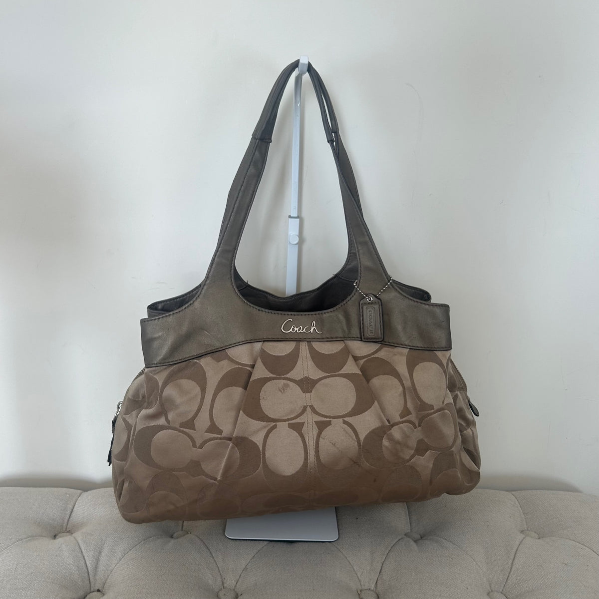 Coach Brown Monogram Lexi 3 Compartment Shoulder Bag L1120-F18828