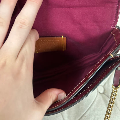 Coach Burgundy Studded Leather Shoulder Bag H1880-48189