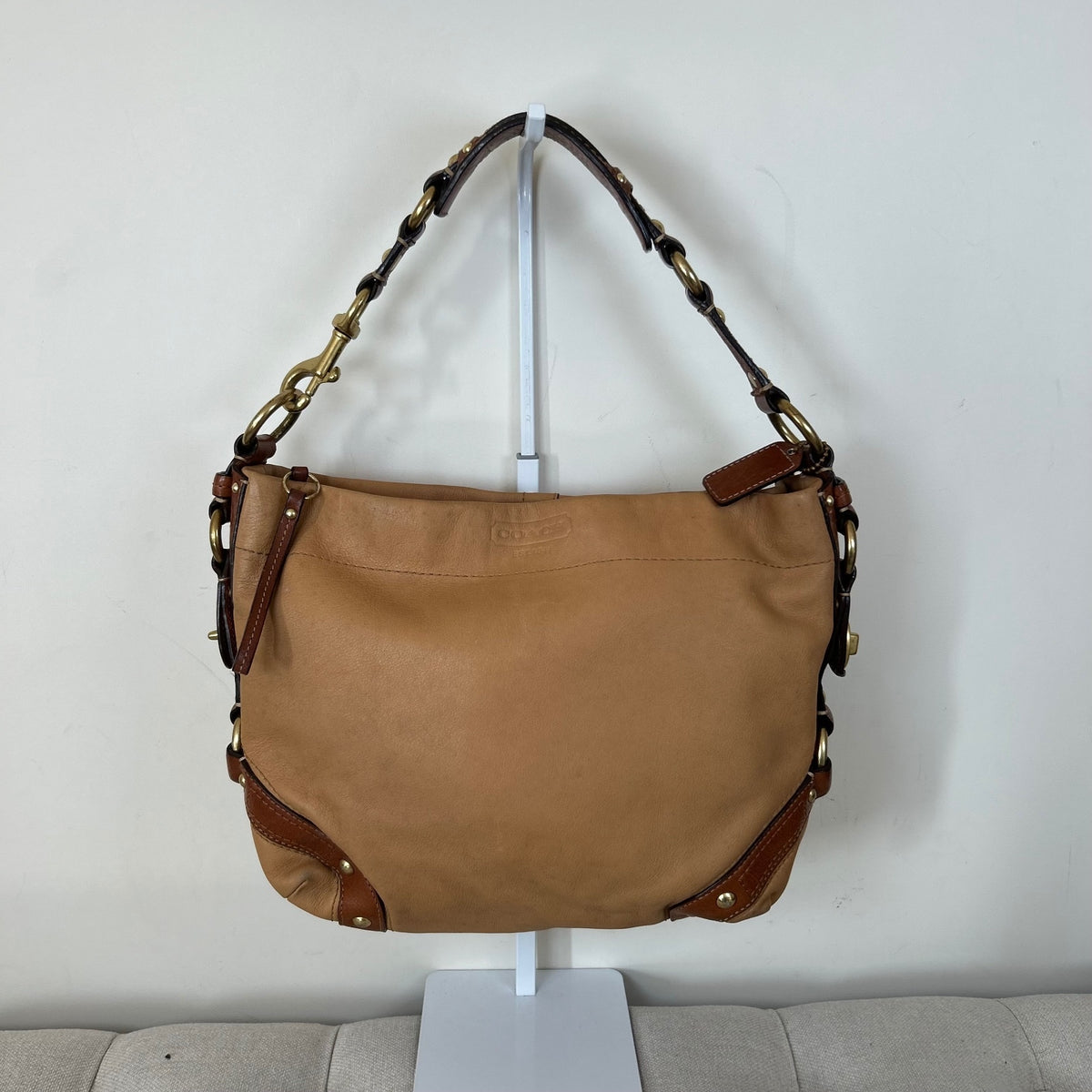 Coach Carly Tan Leather Shoulder Bag D0793-10615