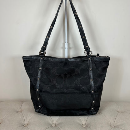 Coach Black Sequin Large Monogram Tote Shoulder Bag F0871-12911