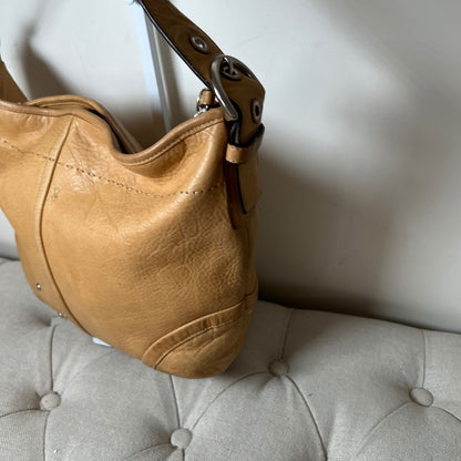 Coach Soho Beige Pebbled Leather Studded Shoulder Bag F0793-F10932