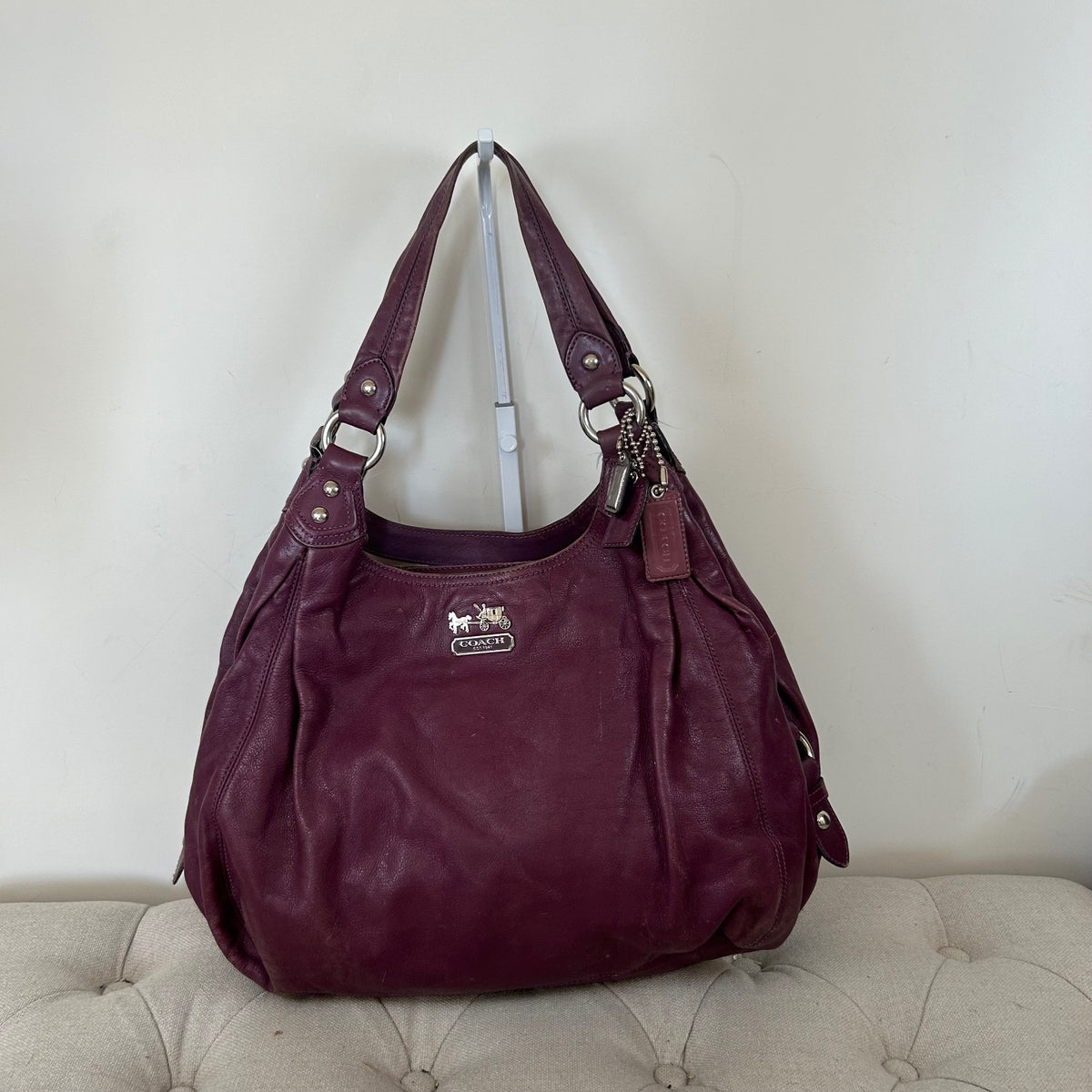 Coach Purple Leather 3 Compartment Shoulder Bag D1082-14313