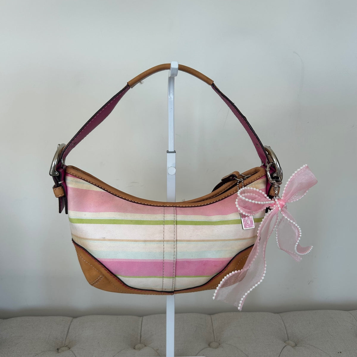 Coach Soho Pastel Multicolour Stripe Hobo Shoulder Bag L053-1884