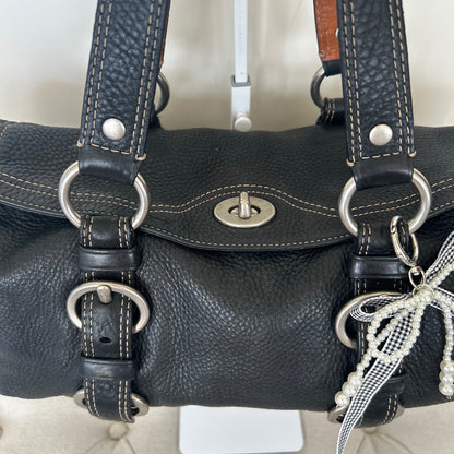Coach Black Pebbled Leather Chelsea Satchel E068-10134