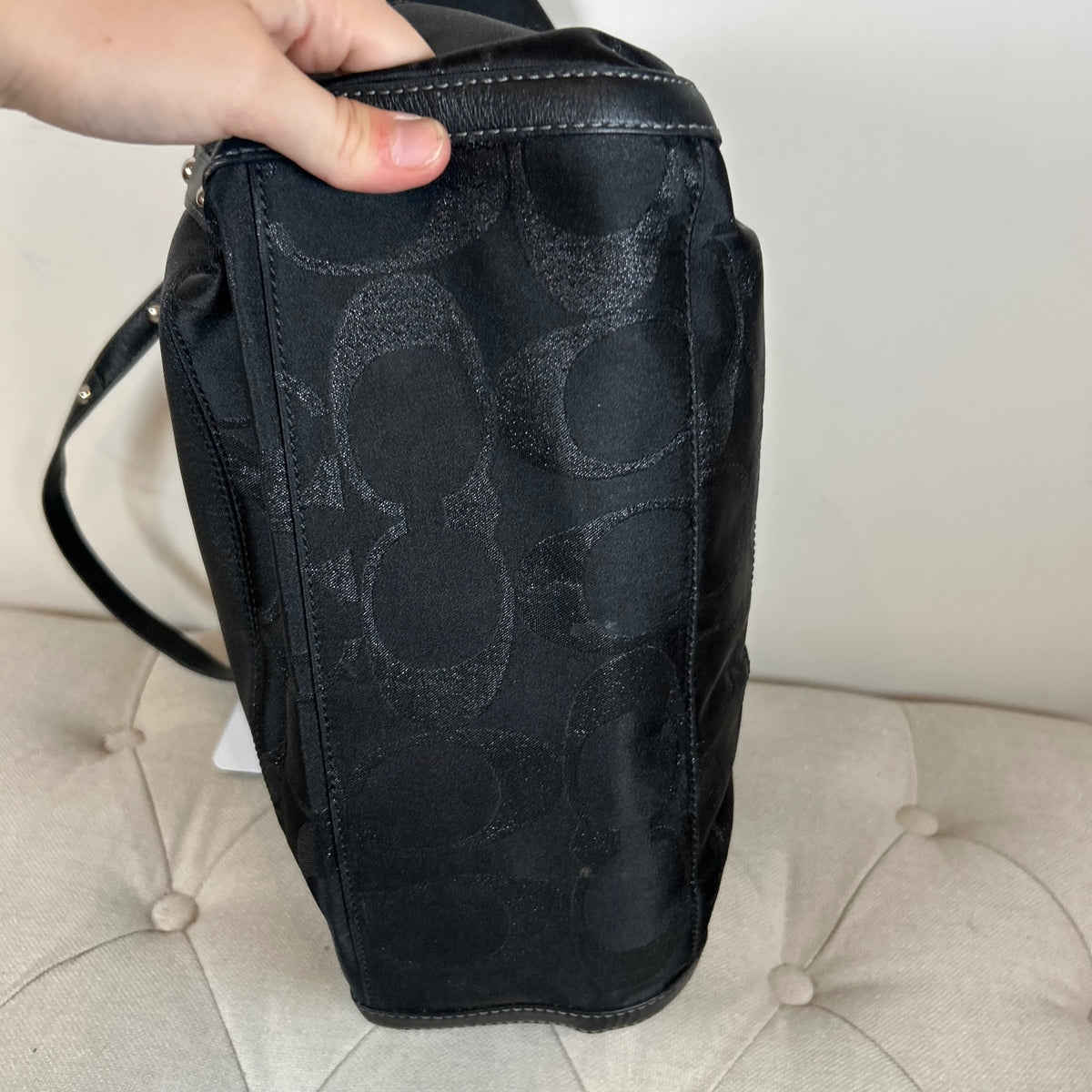 Coach Black Sequin Large Monogram Tote Shoulder Bag F0871-12911