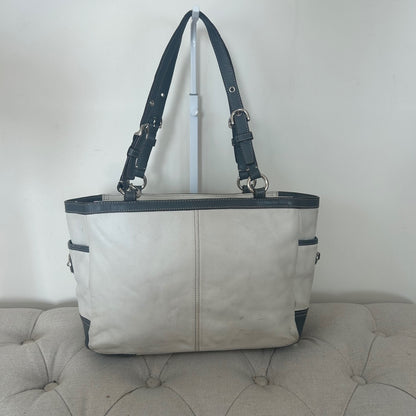 Coach White Leather Gallery East West Shoulder Tote Bag A1072-F13759