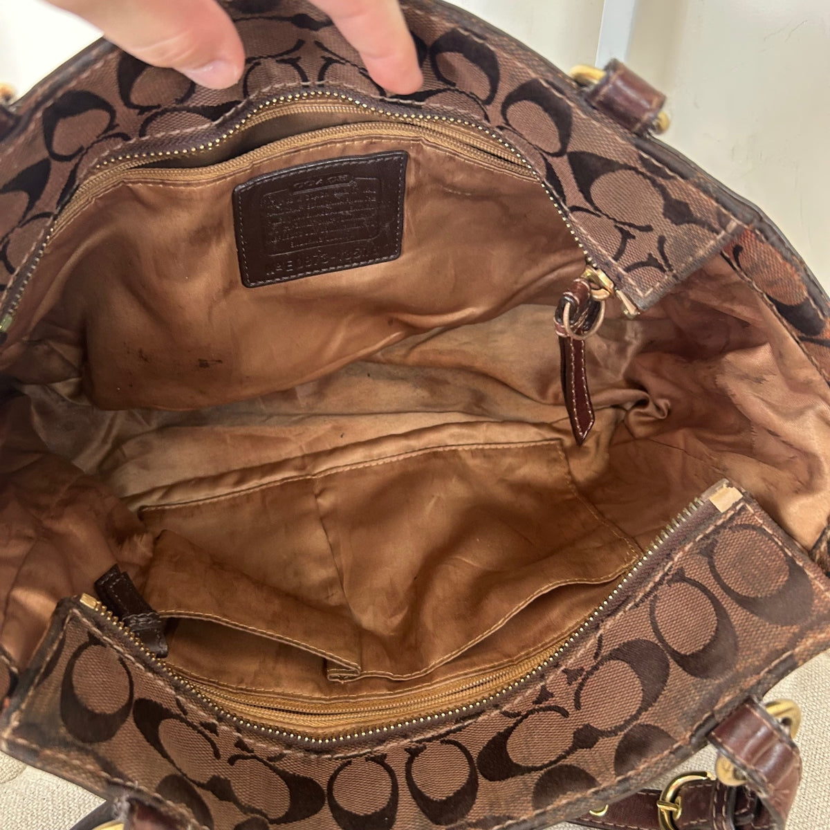 Coach Brown Mosaic Patchwork Tote Shoulder Bag E0873-13516