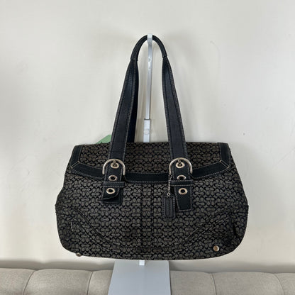 Coach Black Monogram Soho Satchel Shoulder Bag E0894-F12312