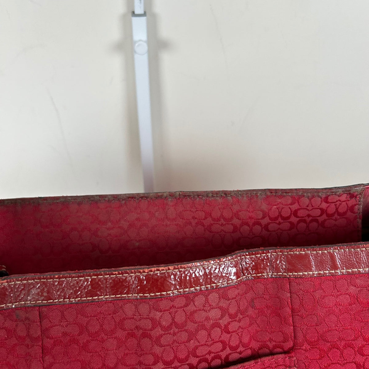 Coach Red Monogram East-West Shoulder Tote Bag H0851-F12345