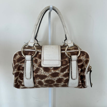 Y2K Guess Cheetah Print Mini Handbag Brown White Trim