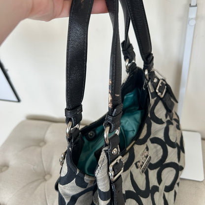 Coach Maggie OP Black & Grey 3 Compartment Shoulder Bag C1120-17020