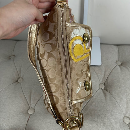 Coach Poppy Graffiti Beige Shoulder Bag L0973-15040