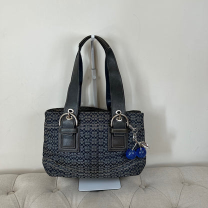Coach Blue Monogram Tote Soho Shoulder Bag E0885-F12310