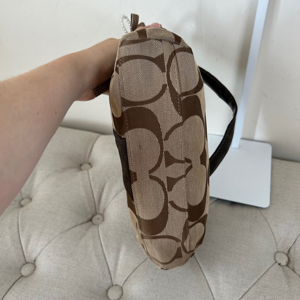 Coach Brown Monogram Stripe Mini Shoulder Bag H1176-F17439