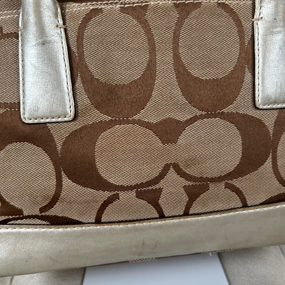 Coach Madeline Brown Monogram Shoulder Bag Silver Detail A0873-11557