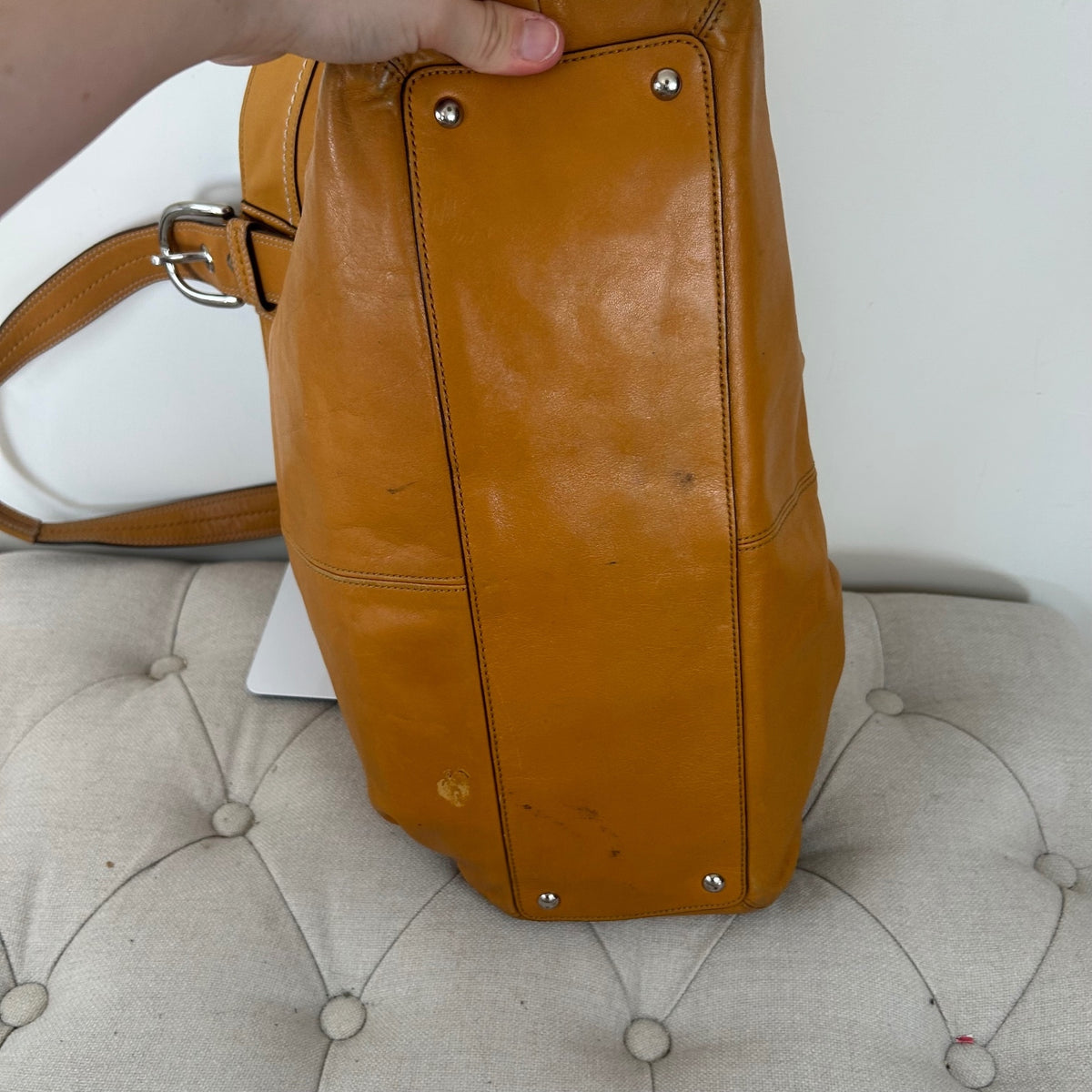 Coach Tan Large Leather Pleated Large Soho Shoulder Bag D1072-F13733