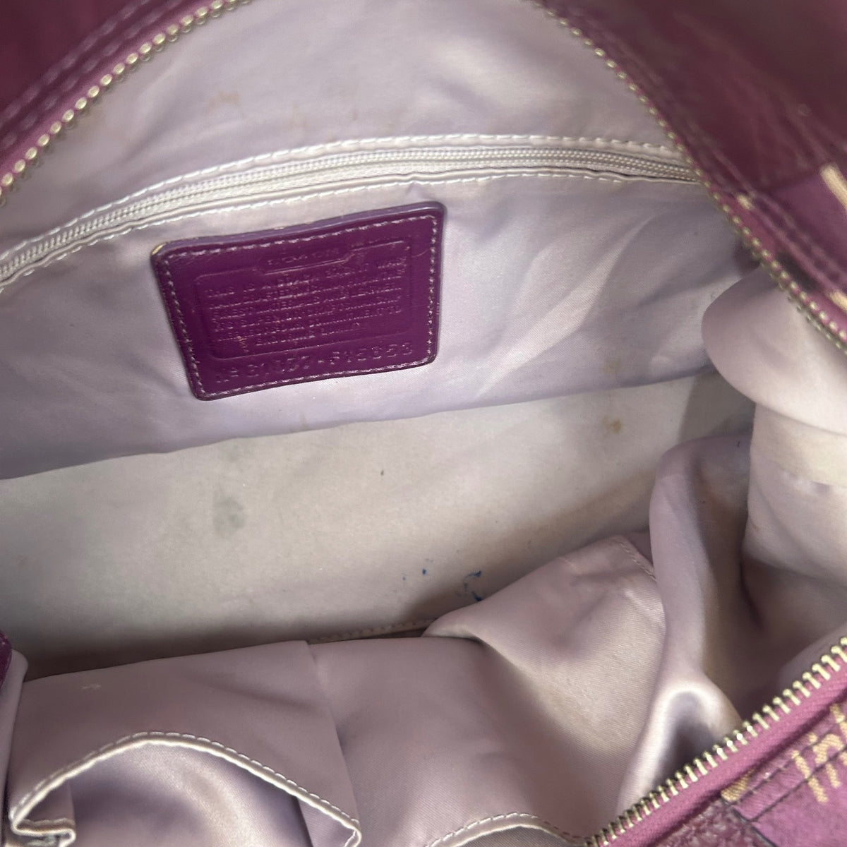 Coach Ashley Purple Horse & Carriage Shoulder Bag G1077-F15653