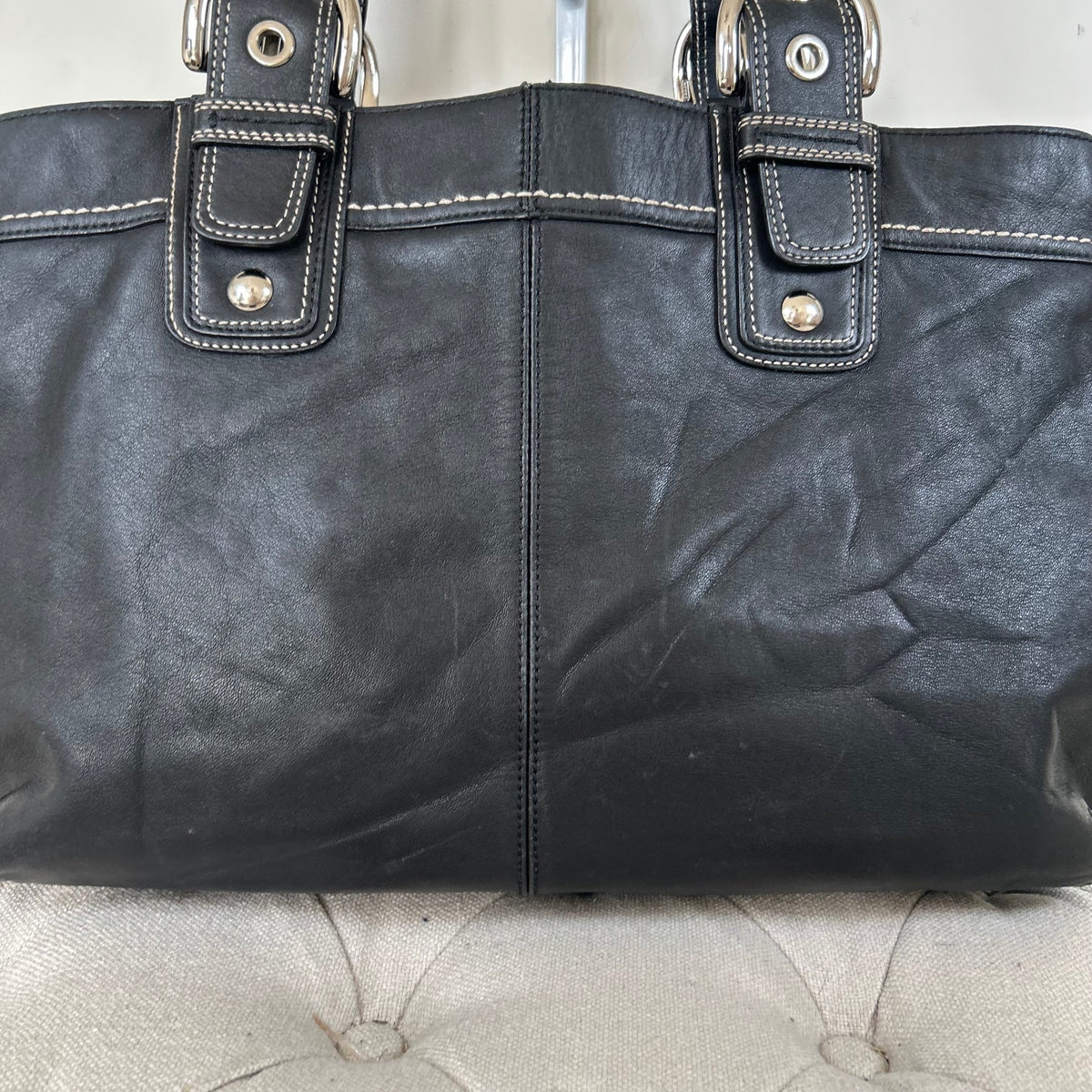 Coach Black Leather Soho Tote Shoulder Bag J0972-F13733