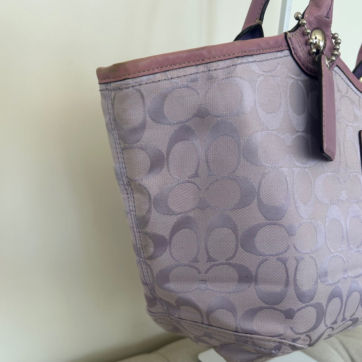 Coach Lilac Signature Monogram Tote Bag Handbag K0967-F14385