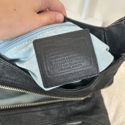 Coach Black Leather Hobo Buckle Front Shoulder Bag D1125-F17219