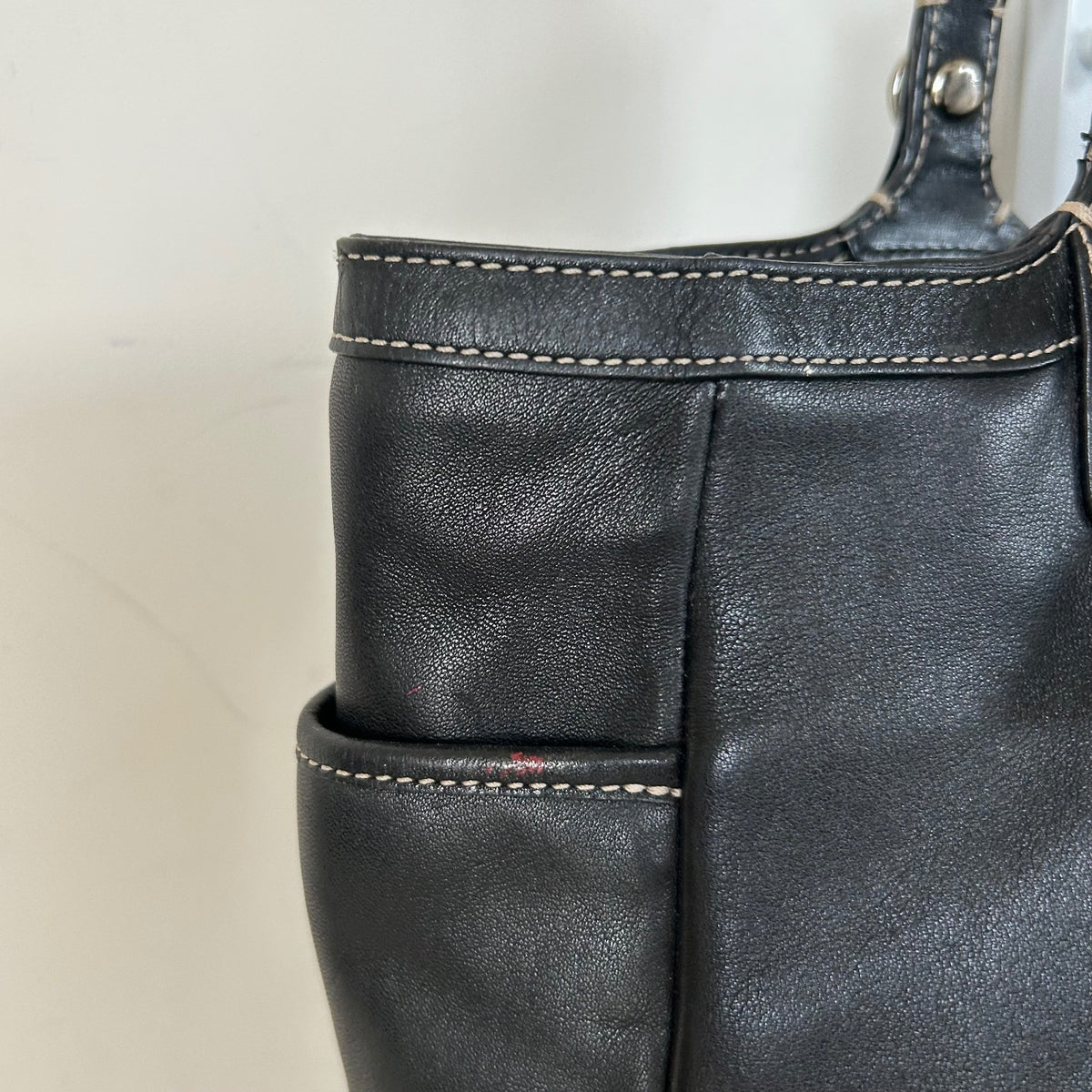 Coach Black Leather East-West Shoulder Bag J1082-F16565