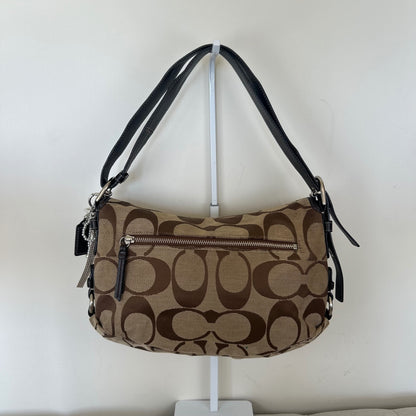 Coach Signature Monogram Turnlock Shoulder Bag Brown E1026-F15171