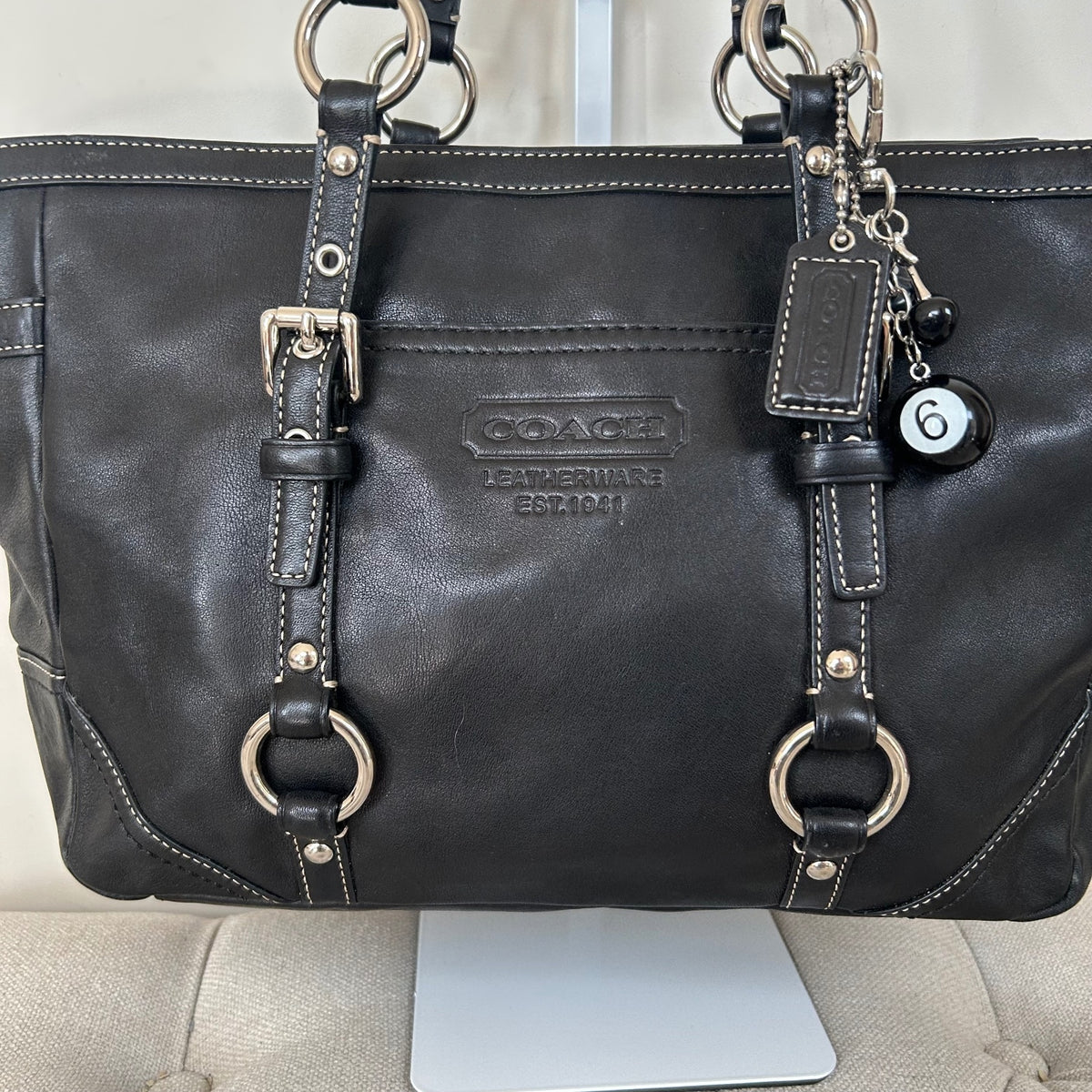 Coach Black Leather East-West Shoulder Bag D0882-F12343