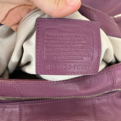 Coach Purple Leather Buckle Front 3 Compartment Shoulder Bag E1120-F17092