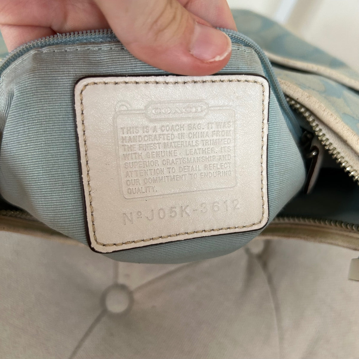 Coach Blue Monogram Hampton Buckle Shoulder Bag J05K-3612