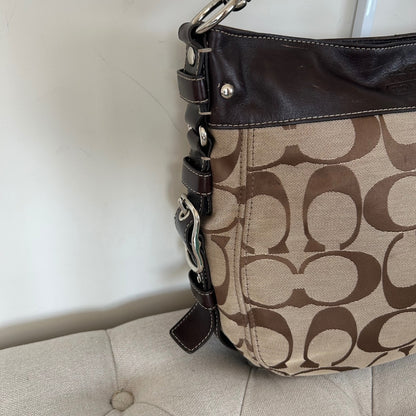 Coach Brown Monogram Large Zoe Shoulder Bag K0932-F12674