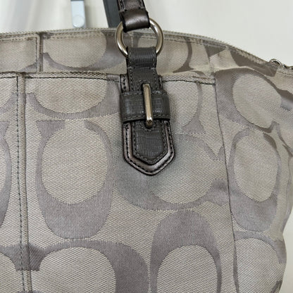 Coach Grey Monogram Turnlock Tote Shoulder Bag C1176-17820