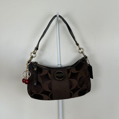 Coach Chocolate Brown Stripe Mini Shoulder Bag H1161-F18035