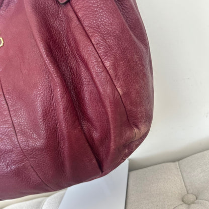 Coach Madison Maggie Burgundy Red Leather Shoulder Bag F1173-18612
