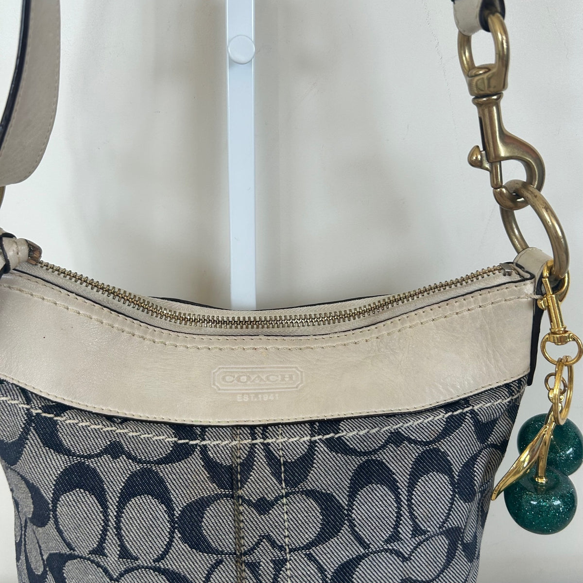 Coach Denim Monogram Convertible Crossbody Shoulder Bag G065-10402