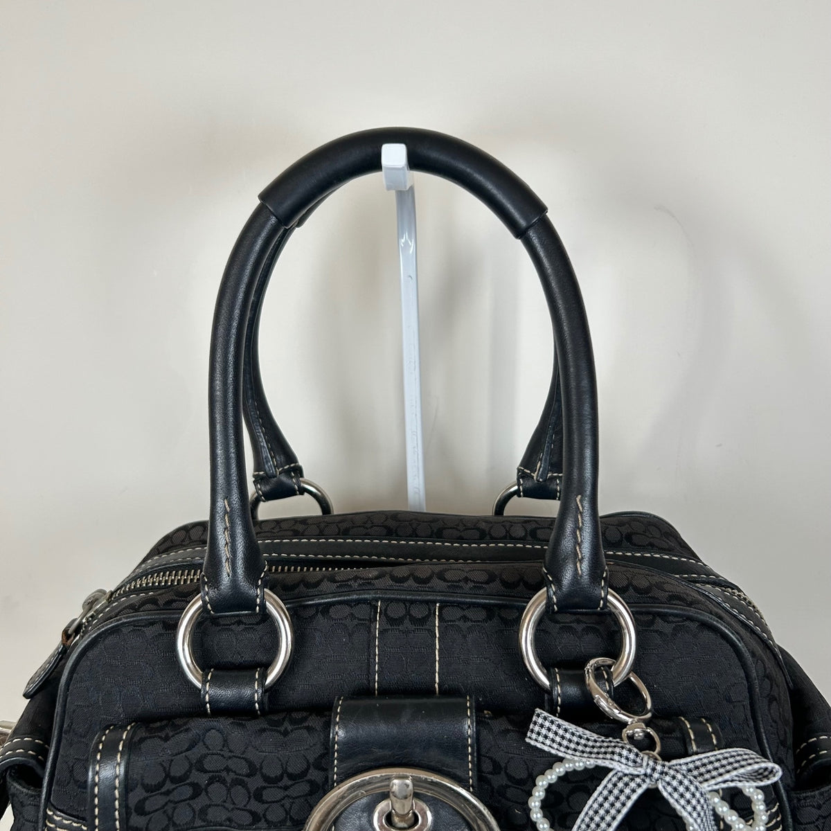 Coach Black Monogram Soho Satchel Top Shoulder Bag H05S-3647