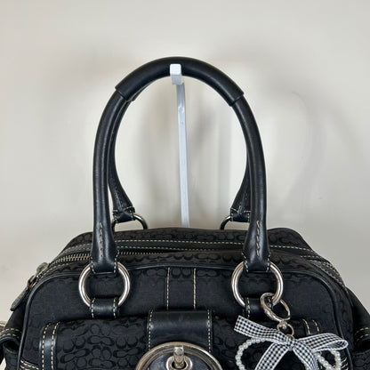 Coach Black Monogram Soho Satchel Top Shoulder Bag H05S-3647