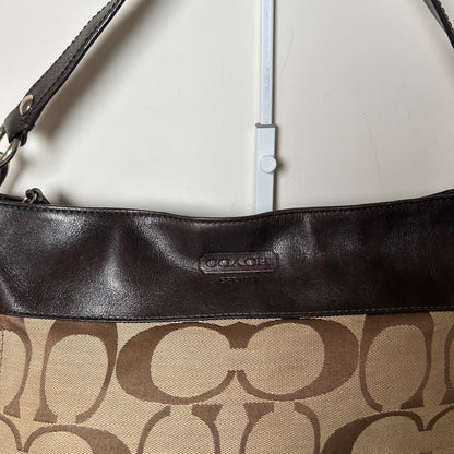 Coach Zoe Brown Signature Monogram Large Shoulder Bag A1093-F14709