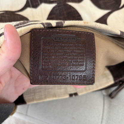 Coach Carly Beige Linen Large Shoulder Bag A0773-10795