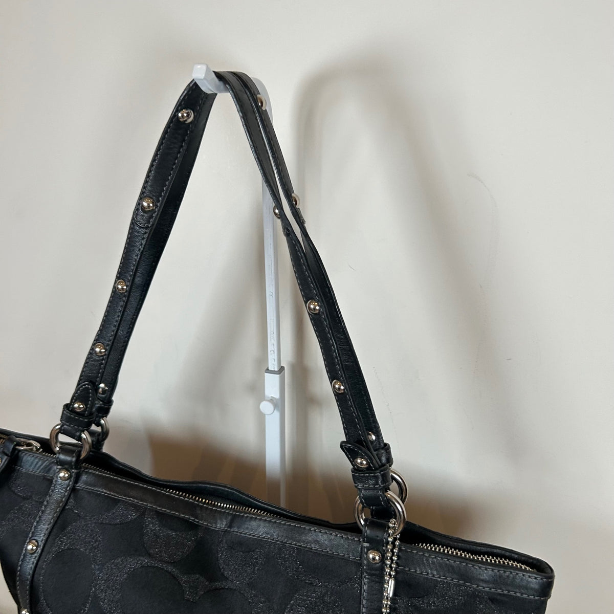 Coach Black Sequin Large Monogram Tote Shoulder Bag F0871-12911