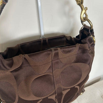 Coach Brown Carly Medium Monogram Shoulder Bag F0825-13008