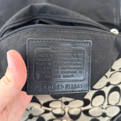 Coach Soho Black Signature Monogram Flap Shoulder Bag E0867-F12641