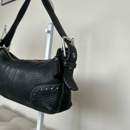 Coach Black Pebbled Leather Baguette Shoulder Bag J04S-5052