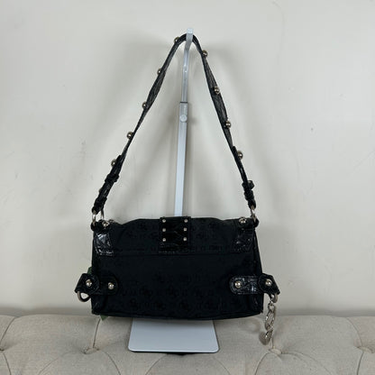 Guess Black Monogram Studded Mini Shoulder Bag