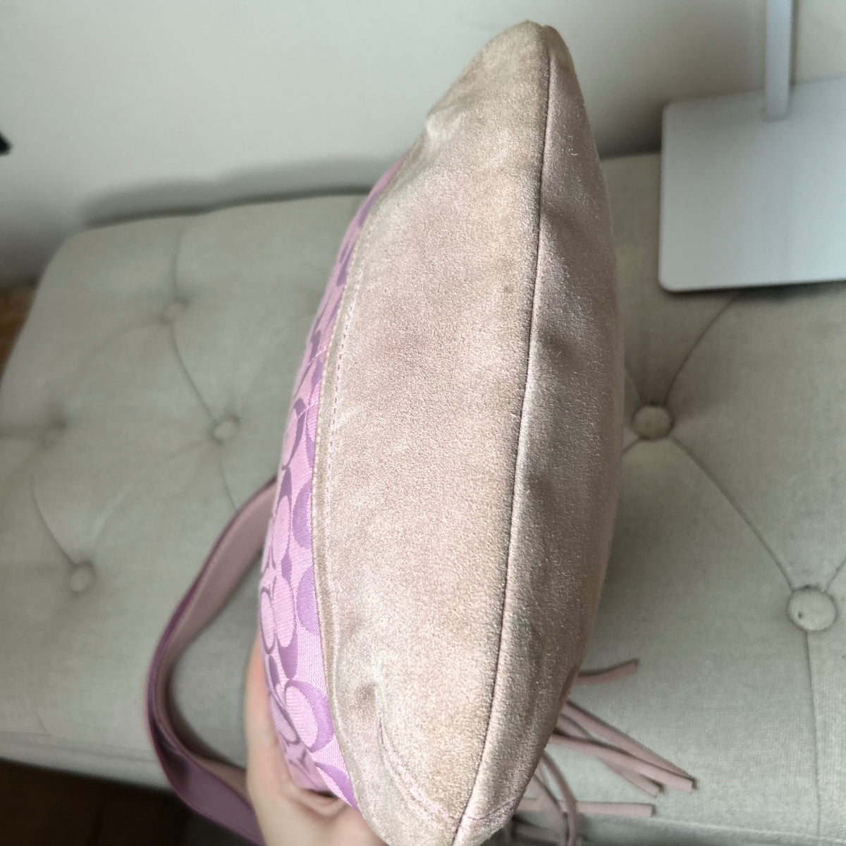 Coach Pink Signature Monogram Convertible Shoulder Bag J04K-9362