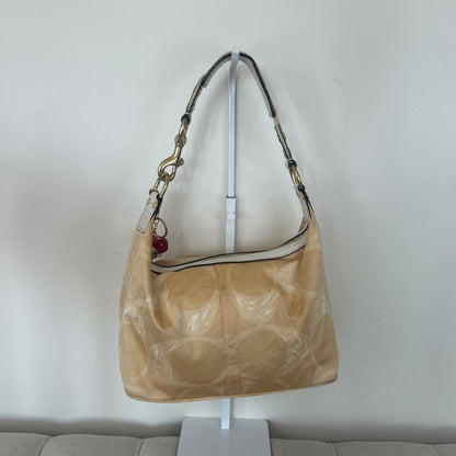 Coach Beige Monogram Hobo Shoulder Bag A0732-F10698