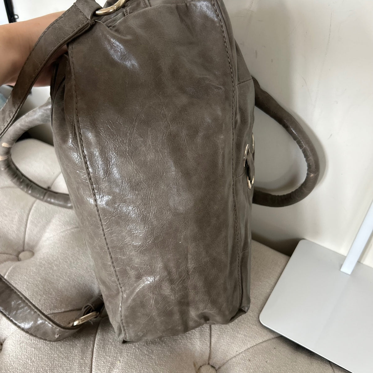 Guess Grey Laced Leather Handbag Shoulder Bag