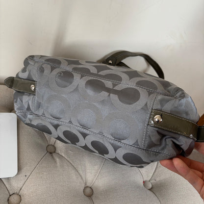 Coach Grey Monogram 3 Compartment Shoulder Bag D1073-14305