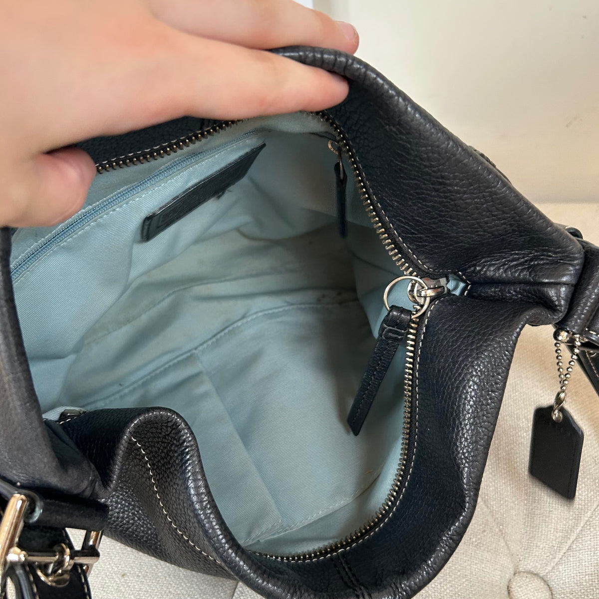 Coach Black Pebbled Leather Shoulder Bag C1069-F15170